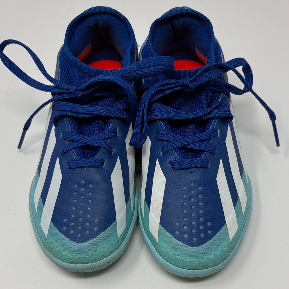 ADIDAS: X Crazyfast.3 Indoor soccer shoe; Size 13K; blue/white/light blue